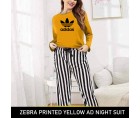 Zebra Printed Yellow AD Night Suit